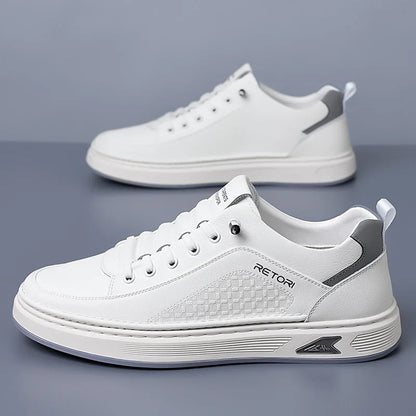 New Men's Shoes High Quality Leather Casual Shoes for Men Designer Sneakers Tenis Masculino Comfort Lace-up White Sport Shoes