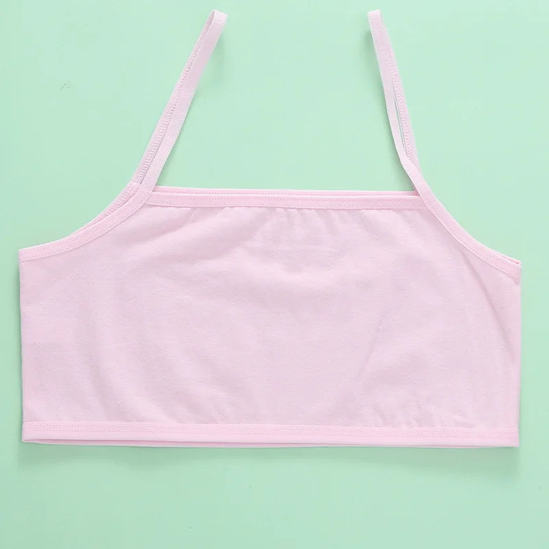1pcs Cotton Thin Teenage Vest Girls Cartoon Print Bras Young Childrens Students Training Bras Maiden Kids Underwears Tank Tops