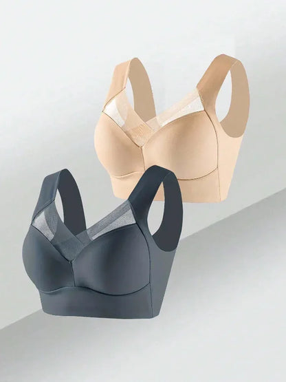 2 PCS Underwear Seamless Bra Women Is Sexy Large Size Tops Support Small Comfortable No Steel Ring Underwear L-6XL