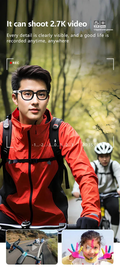Mini 4K FPV Eyeglasses Video Shooting Micro-camera HD WiFi Intelligent Headset Glasses Video&Sound Recording WiFi APP