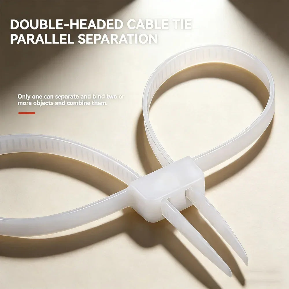 2/20PCS 27.5" Heavy Duty Police Plastic Handcuffs – Flexible Self-Locking Double-Head Nylon Cable Zip Ties