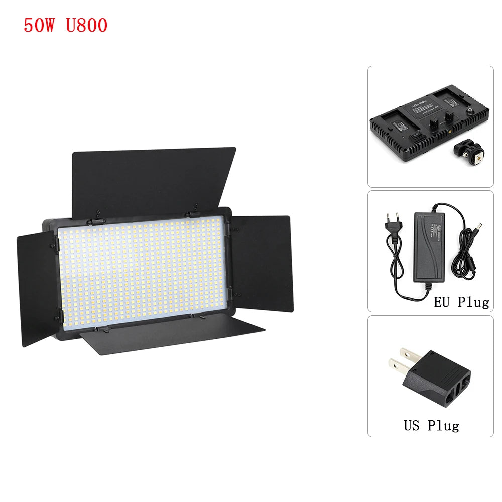 U600/U800 LED Photo Studio Light for Youbute Game Live Video Lighting Portable LED Video Recording Photography Panel Lamp