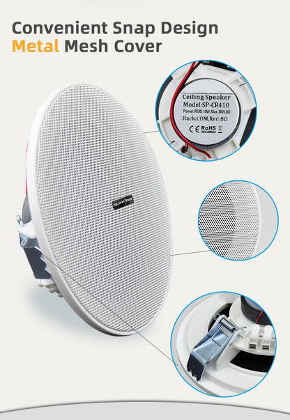 Bluetooth Wall Amplifier Smart Home Audio Mini Touch Screen 4*20W Stereo Sound Music PA System Loudspeaker Ceiling Speaker  suit