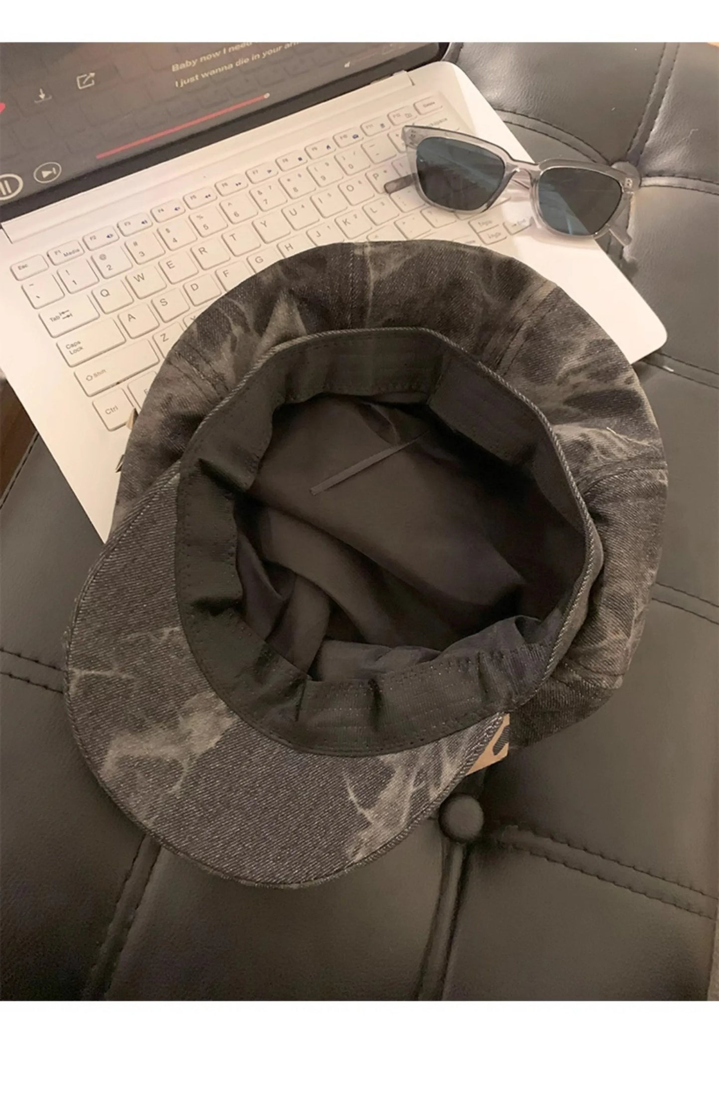 American Punk Style Rivet Star Design Octagonal Hats for Women Spring and Autumn Casual Versatile Retro Washed Denim Berets Cap
