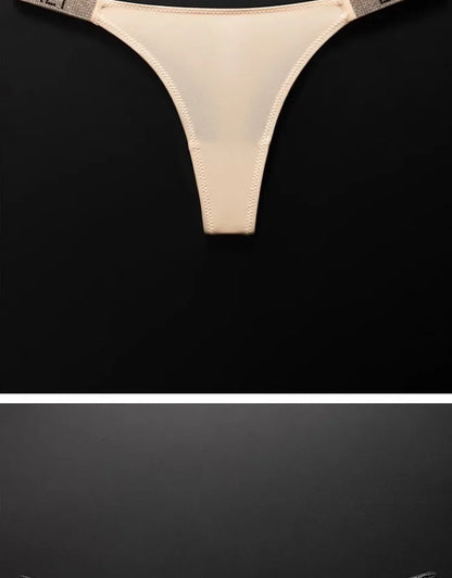 Letter Sexy Panties Women Thongs Rhinestones Diamonds G-string Sports Thong Low Waist Shorts Briefs T-back Fitness S-XL