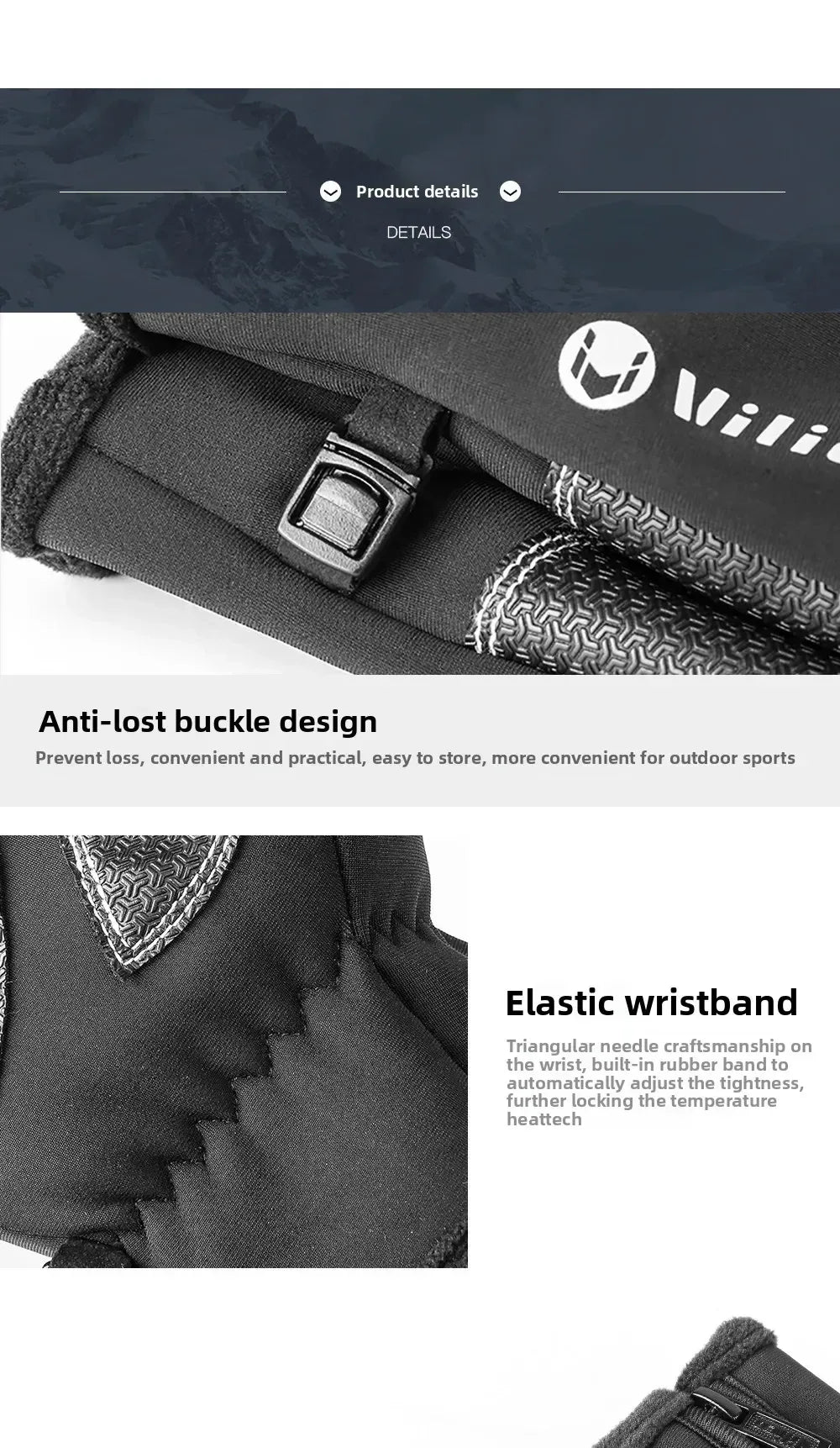 Vilico Warm Touchscreen Motorcycle Fishing Gloves Windproof Durable Anti‑Slip Waterproof Breathable for Autumn & Winter Cycling