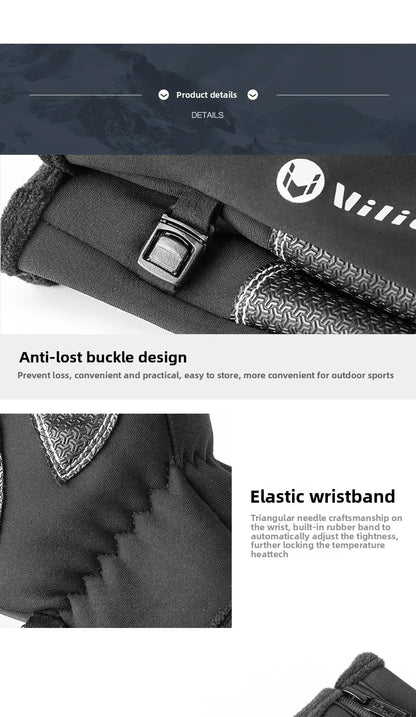 Vilico Warm Touchscreen Motorcycle Fishing Gloves Windproof Durable Anti‑Slip Waterproof Breathable for Autumn & Winter Cycling