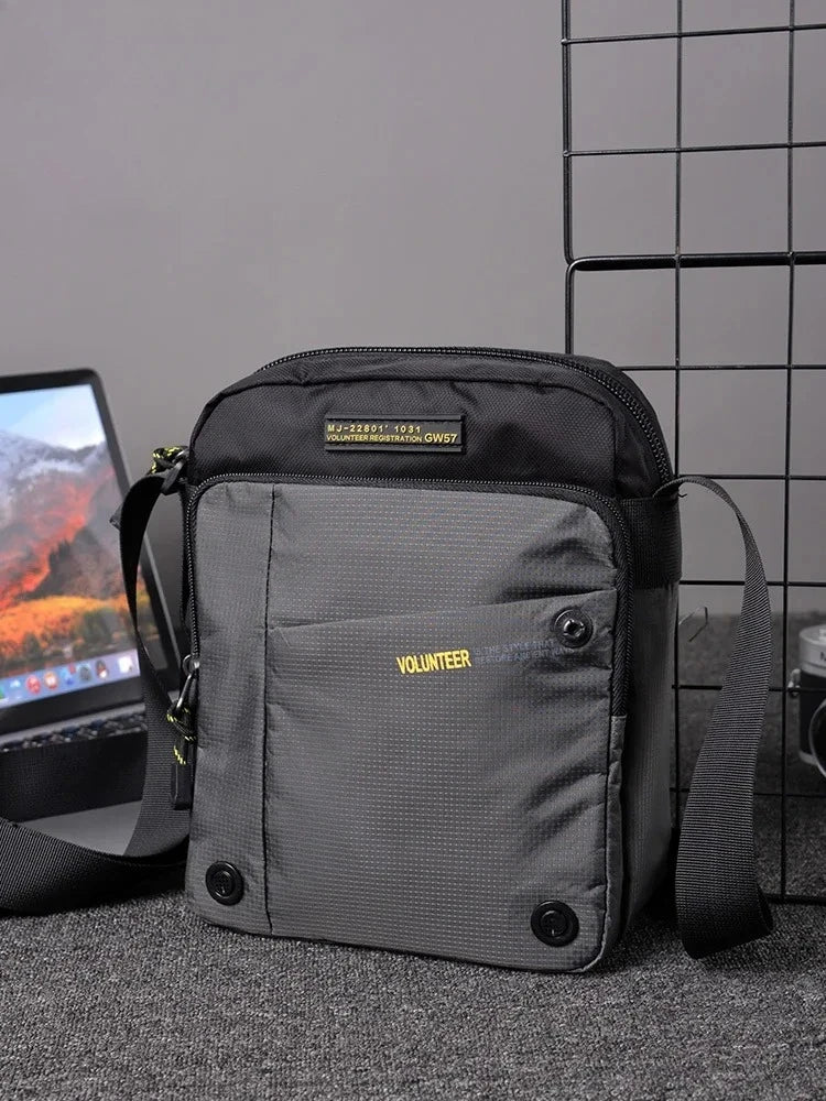VOLUNTEER Shoulder Bag for Men New Light Weight Commuter Fashion Oxford Cloth Versatile Solid Phone Crossbody Bags Man 1698-08