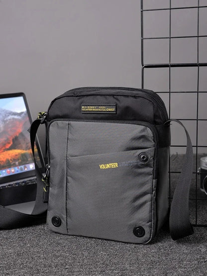 VOLUNTEER Shoulder Bag for Men New Light Weight Commuter Fashion Oxford Cloth Versatile Solid Phone Crossbody Bags Man 1698-08