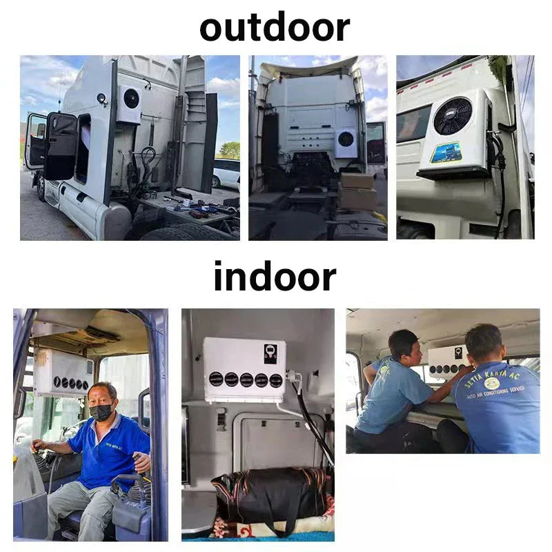 Treeligo Cooling Electric Car Split Air Conditioner 12V Parking Air Conditioning 24V For RV Truck Tractor Camper Van Motorhome
