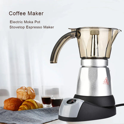 Large Capacity Electric Moka Pot Stovetop Espresso Coffee Maker Coffee Percolator 300ml