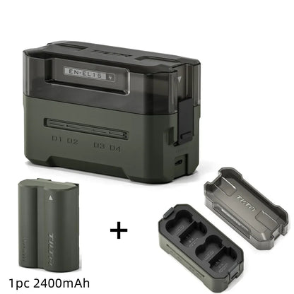 TILTA EN-EL15C Battery 2400mAh Portable Charging Station (4 Channel) for Nikon ZR Z8 Z7 Z6 Z63/62 Z5 ZF Z7II Z6II D850 D810 D710
