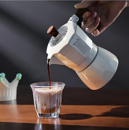 Bincoo Dual Valve Moka Pot Espresso Machine Extraction Coffee Mocha Pot，Electric Heating Furnace Italian Home Barista Tool 220V