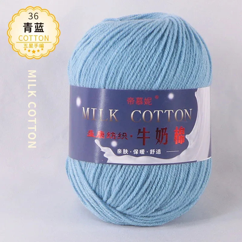 6Pcs Dyed Milk Sweet Soft Cotton Crochet Wool Yarn Thick Yarn Fiber Hand Knitting Wool Crochet Yarn Threads for DIY Sweater