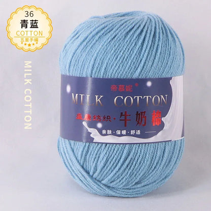 6Pcs Dyed Milk Sweet Soft Cotton Crochet Wool Yarn Thick Yarn Fiber Hand Knitting Wool Crochet Yarn Threads for DIY Sweater