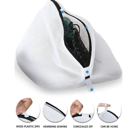 Mesh Laundry Bag for Trainers/Shoes Boot with Zips for Washing Machines Hot Travel Clothes Storage Box Organizer Bags