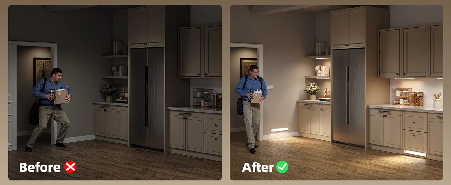 1 Rechargeable Magnetic LED Motion Sensor Light with Adjustable Brightness Temperature, Wireless Under Cabinet & Closet Lighting