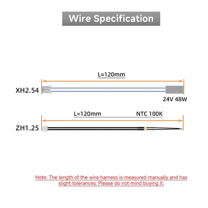 For Artillery SW-X3 X4 3D 24V 48W Ceramic Cartridge Heater Heating Rod 100K NTC Thermistor For Sidewinder X3 X4 3d printer