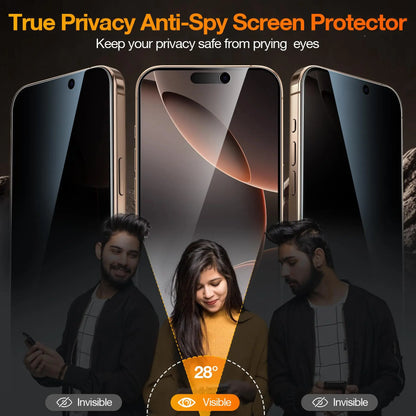 8IN1 4Pcs Anti-Spy Tempered Glass Screen Protector + 4Pcs HD Camera Lens For iPhone 11 12 13 14 15 16 Pro Max 16 Plus 16e Film by PDG ibma