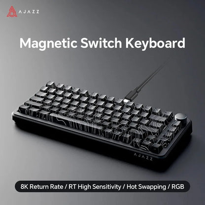New Ajazz Ak820 Max Ultra/MAX Magnetic Switch Mechanical Keyboard 8k 128khz 0.01mm Rgb Customized Wired Gaming Keybaord E-Sports