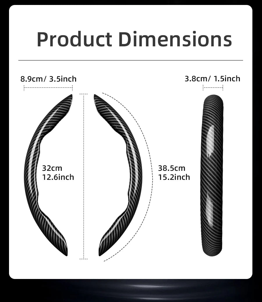 Suitable for Seat Carbon Fiber Texture Steering Wheel Cover with Segmented Quick-Release Design, Durable, for Models Such as Ibiza, Arona, Leon, Leon Sportstourer, Ateca, Etc., in Black, Blue, Red, Silver, and White by PDG ibma