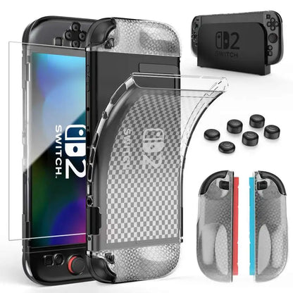 New Suitable Switch 2 Protective Case With Transparent Mesh Texture For Shock Scratch And Fingerprint Resistance