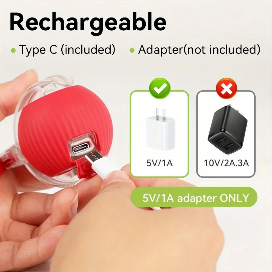 This Interactive Spherical Toy for Cats Features an Automatically Rotating Tail Ball Design and Is Rechargeable Electric Pet Toy