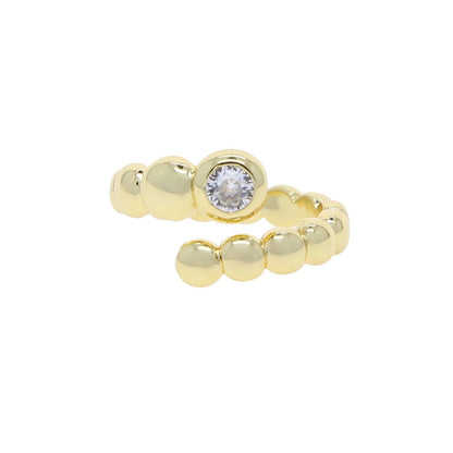 New Arried Geometric Fashion Women Jewelry Set Gold Color Round Ball Bezel Set CZ Bracelet Bangle Rings