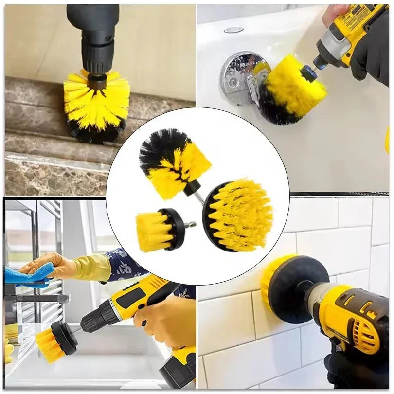 Electric Scrubber Drill Brush Kit Power Drills Scrubber Brush For Carpet Glass Car Tires Nylon Extension Pole Floor, Automotive
