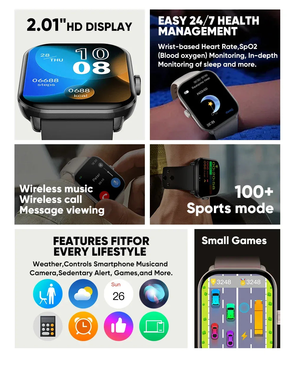 Global Upgrade Version Watch 5 HD AMOLED Display Screen Heart Rate Bluetooth Call GPS Track Waterproof Sports Men Smart Watch