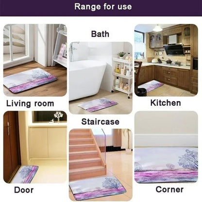 VIKAMA Merry Christmas Welcome Doormat Winter Non-Slip Rubber Backed Floor Mat for Home Indoor Outdoor Entrance Decoration