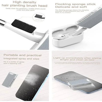 1/2/3set 5 In 1 Earphone Cleaner Brush Kit Camera Phone Tablet Laptop TV Screen Cleaning Tools Headset Cleaning Pen For Airpod