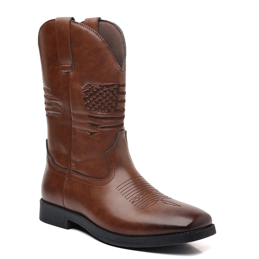 2024 Fashion Mans Comfortable Shoes High-leg Embroidered Vintage Wide-toe Western Cowboy Boots Plus Size 47 48 Motorcycle Boots by PDG ibma