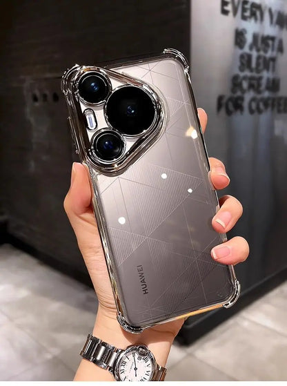 Case For Huawei Pura 80 Ultra 80 Pro plus Luxury Electroplating Transparent Four Corners Shockproof Back Cover For Huawei Pura80