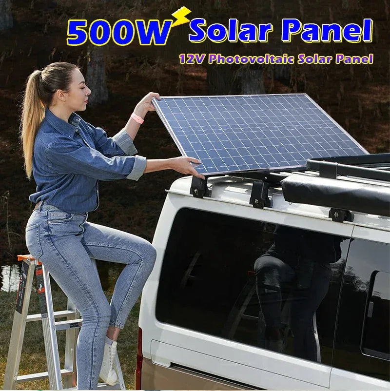 1000W Solar Kit 12V Easy Setup 1000W Solar Kit | Plug&Play 12V Power 2×500W Panels | No Wiring Hassle for Beginners for Home/RV
