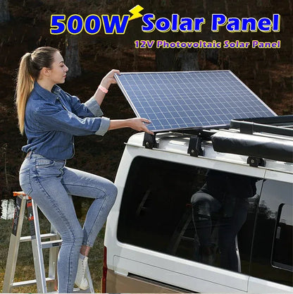 1000W Solar Kit 12V Easy Setup 1000W Solar Kit | Plug&Play 12V Power 2×500W Panels | No Wiring Hassle for Beginners for Home/RV