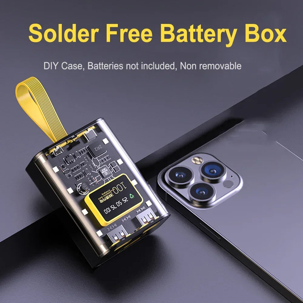 DIY Power Bank Box for 3*18650 Batteries Dual USB Fast Charging 5V 2A With LED Night Light Battery Case For Phone Charging