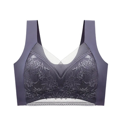 FallSweet Seamless Ice Silk Push Up Bra for Women Wireless Lace Bralette Plus Size Brassiere Summer Comfort Underwear Lingerie