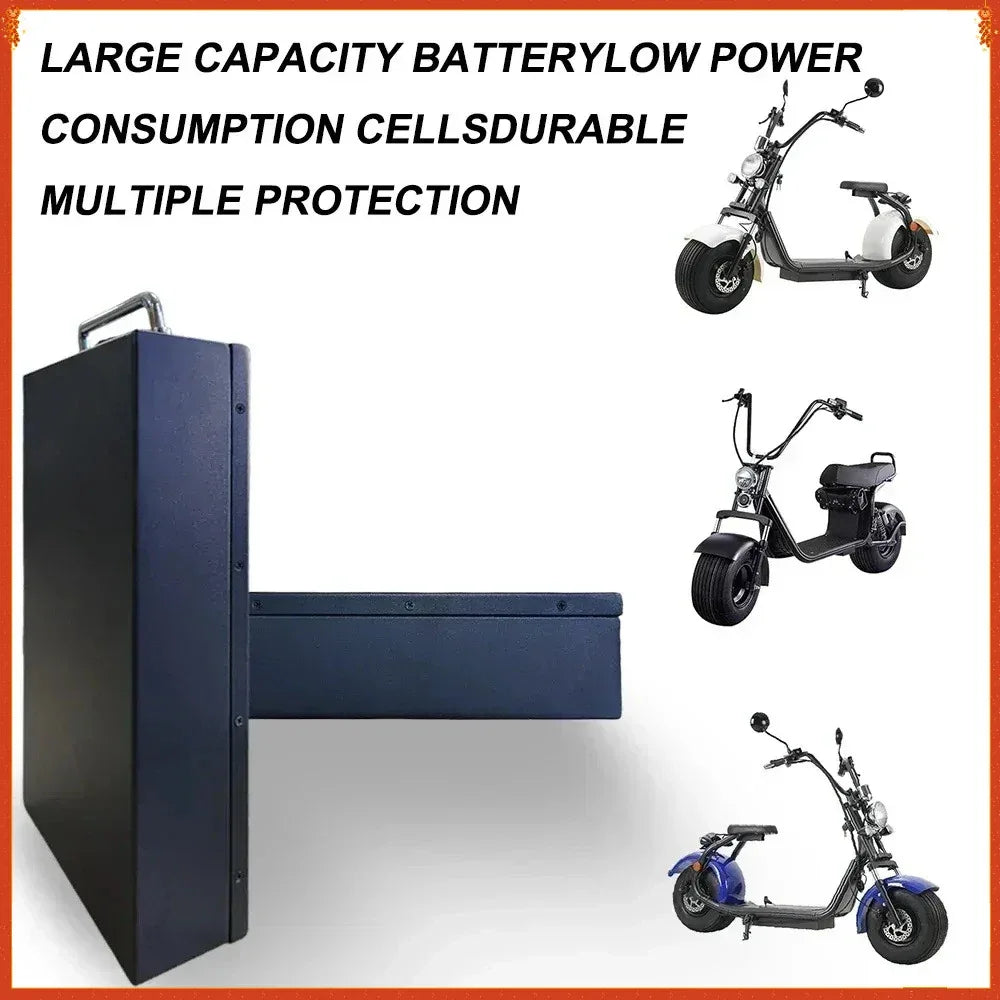 🔋60V 20Ah-60Ah Electric Motorcycle Li-ion Battery Pack 2000W For Harley Two Wheel Foldable Citycoco Electric Scooter,Free Charg