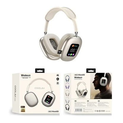 Wireless Bluetooth Headset with RGB Digital Display Screen Card Reader Headset Long Battery life High-fidelity Earphones