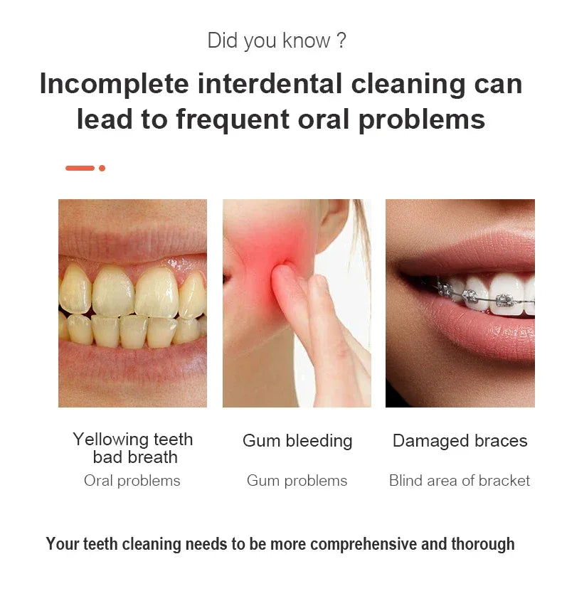 Professional wireless dental floss cleaner, 4 cleaning modes, portable rechargeable electric dental floss oral irrigator