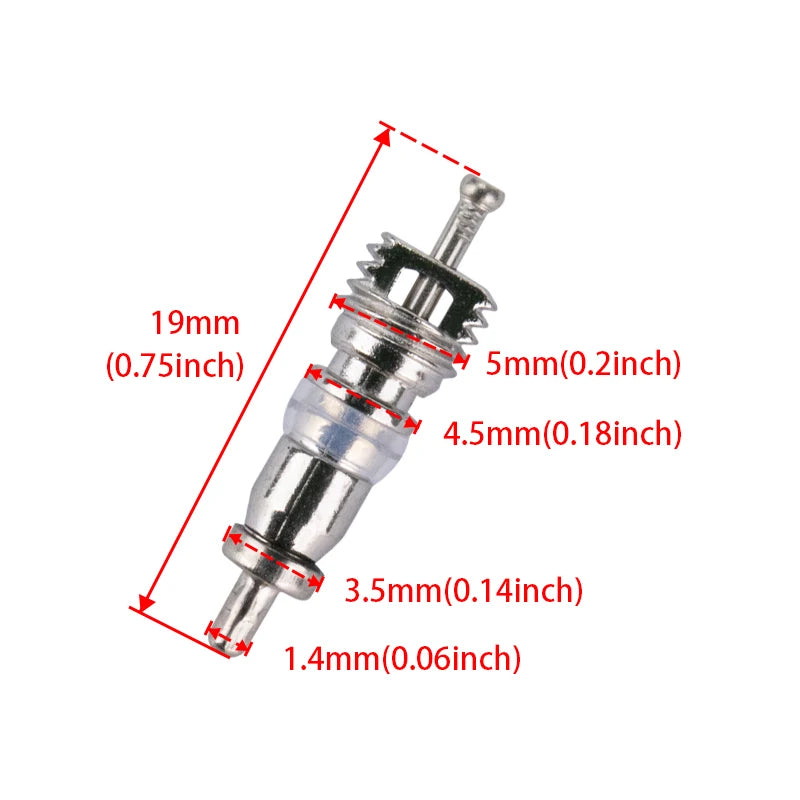 100pcs,Schrader Valve Core for Auto A/C Air Conditioning / Bike Bicycle Tire / HVAC Replacement