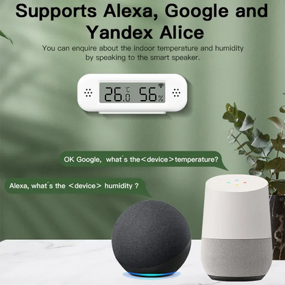 Tuya WiFi Zigbee 3.0 Temperature Humidity Sensor Hygrometer Thermometer App Remote Monitor Work With Yandex Alexa SmartLife