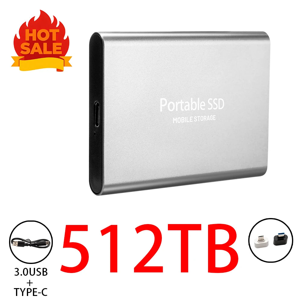 Highly cost-effective external hard drive, durable, efficient, and portable, with 256TB high-speed USB 3.1 Type C