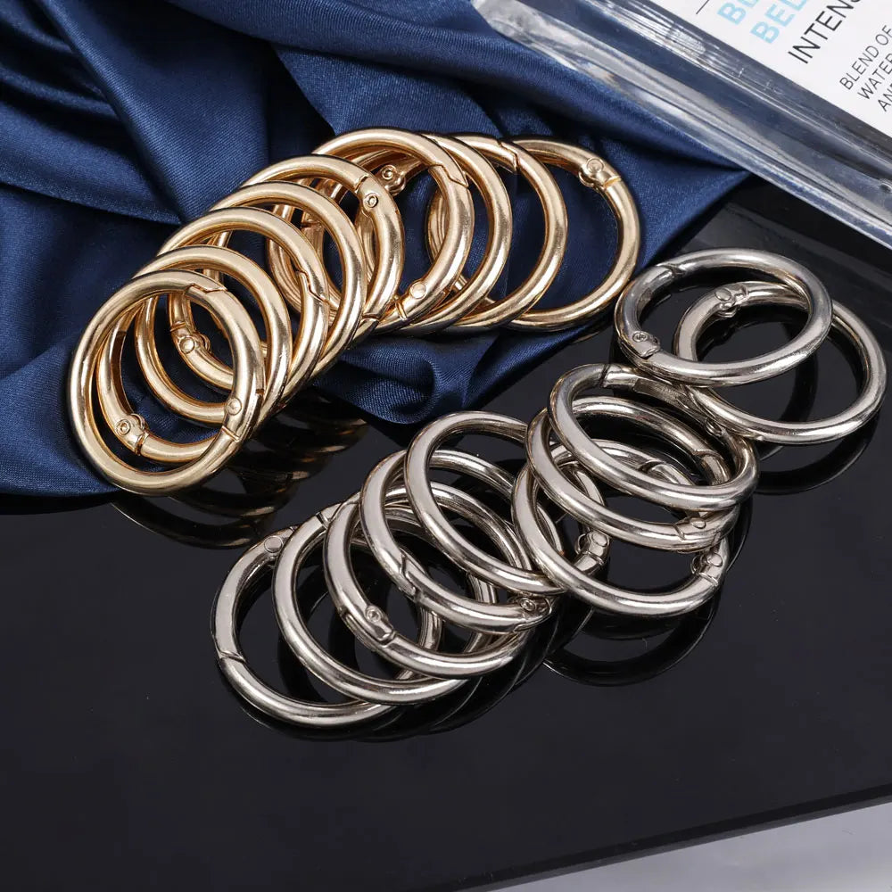 10/50pcs Metal O Ring Spring Clasps for DIY Jewelry Openable Round Carabiner Keychain Bag Clips Hook Dog Chain Buckles Connector