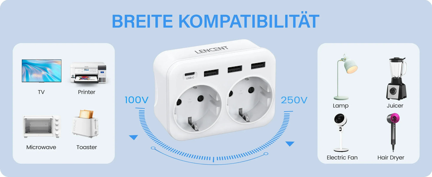 LENCENT USB Sockets dice Without Cable socket EU Socket Adapter Multiple socket EU Outlet Extender