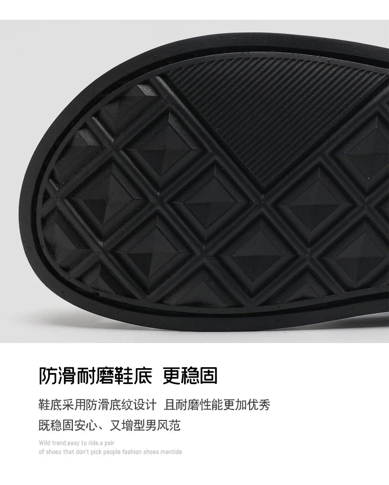 Men's Baotou Sandals Summer new Outdoor Cool Breathable Anti slip Waterproof Beach Shoes Soft Sole Fashion Dual purpose Slippers