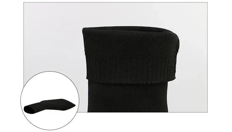 Comemore Knitting Stretch High Heels for Women Fashion Shoe 2025 Spring Autumn Ankle Boot Female Sexy Sock Boots Plus Size 34 42