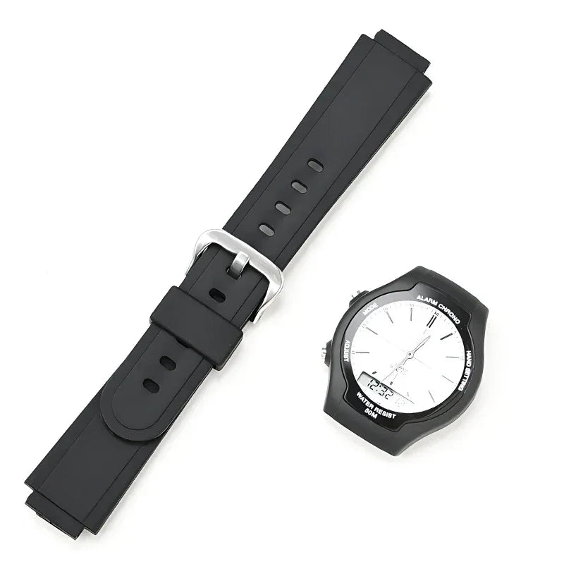 Resin Strap for Casio  AW-90H Sport Waterproof Stainless Steel Buckle Men's Rubber Replace Band Bracelet Watch Accessories