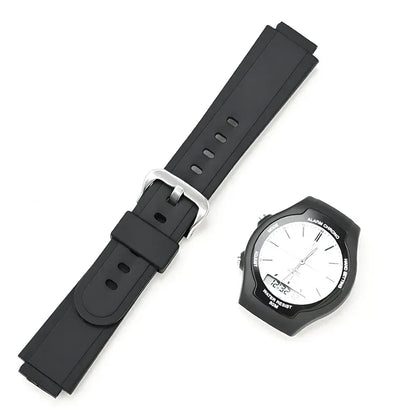 Resin Strap for Casio  AW-90H Sport Waterproof Stainless Steel Buckle Men's Rubber Replace Band Bracelet Watch Accessories